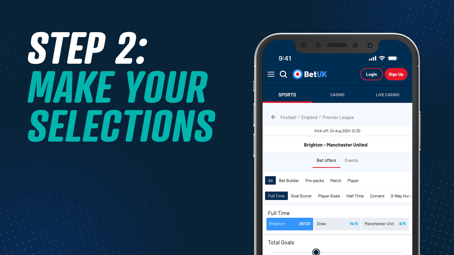 How to make selections on your bet builder